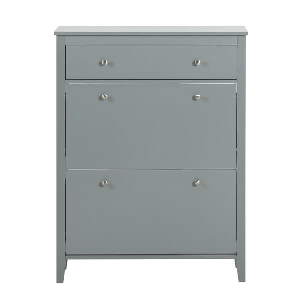 SoBuy vaaleanharmaa kenkäkaappi 1 laatikon kanssa 24.99x80.01x108cm, moderni FSR89-HG