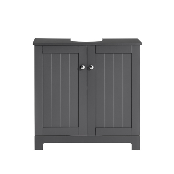 SoBuy Underskab til vask med 2 døre i mørkegrå 60x30x60cm, funktionel BZR18-II-DG