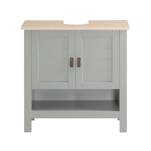 SoBuy Underskåp för tvättställ med 2 dörrar i ljusgrå 60x30x60cm, modern BZR69-HG