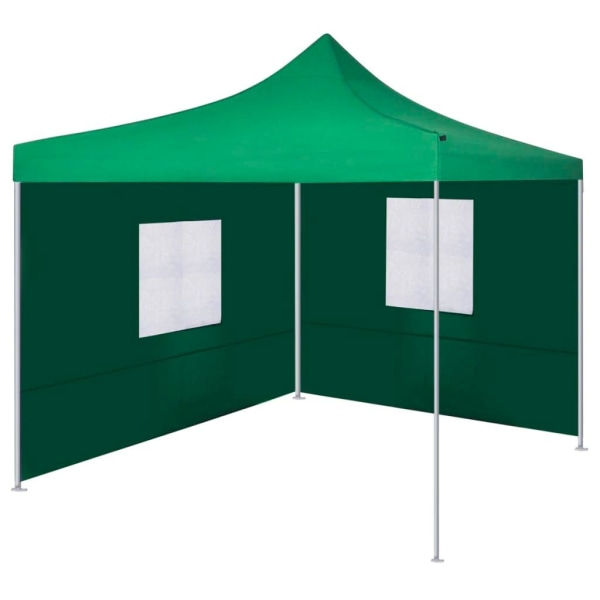 Köp vidaXL Hopfällbart tält med 2 väggar 3x3 m grön Grön | Fyndiq