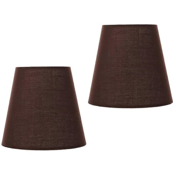 Enkel design stofflampeskjerm, egnet for bordlamper, skaper et mykt, rustikt lys. Dimensjoner: 14.00 x 13.00 x 9.00 cm, 2-pakning, kaffefarge.