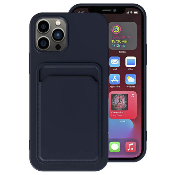 Floveme Iphone 11 Pro - Smart Cover Med Plads Til Kort Mörkblå