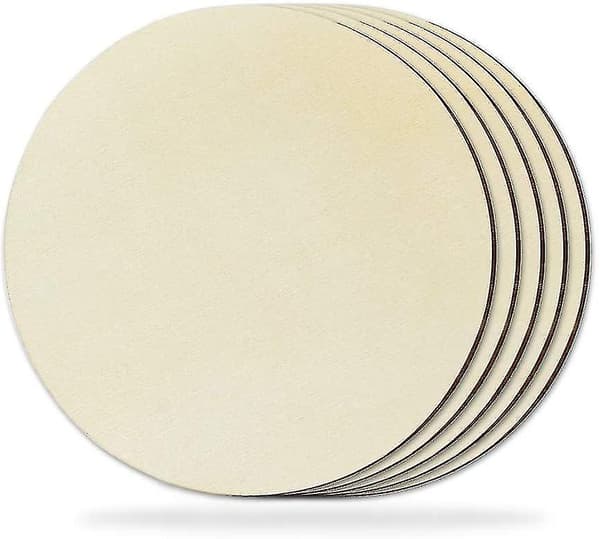 5 stk 20 cm treskivor for håndverk, uferdig rund treskive, tre