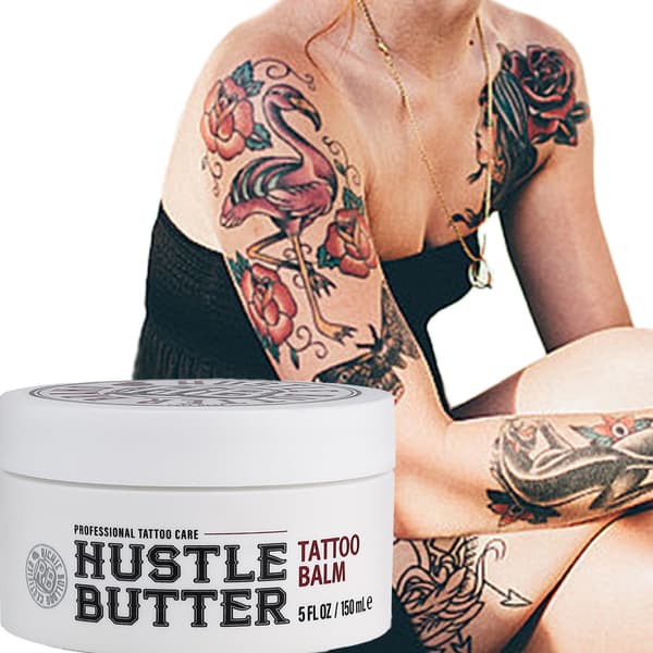 Hustle Butter Deluxe Tattoo Balm 5oz/150ml, Profesjonell tatoveringsbalsam, fuktighetsgivende hudpleiekrem for nye og gamle tatoveringer, nærer