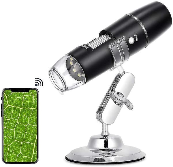 Digitaalinen mikroskooppi 50x - 1000x, Usb Wifi -mikroskooppi langaton digitaalinen minikäsikäyttöinen endoskooppitarkastuskamera 8 säädettävällä LED-