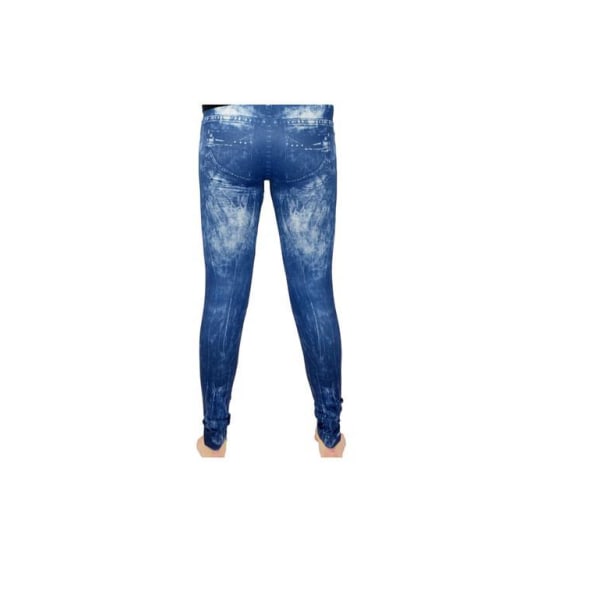Köp Mörkblå leggings likt jeans med spräckligt mönster | Fyndiq