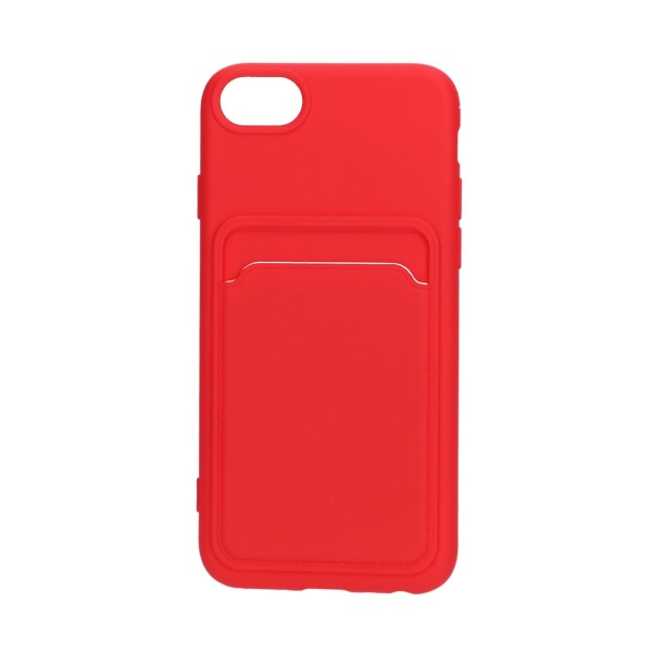 G-Sp Iphone 7/8/se (2020/2022) Silikonskal Med Korthållare - Röd Red