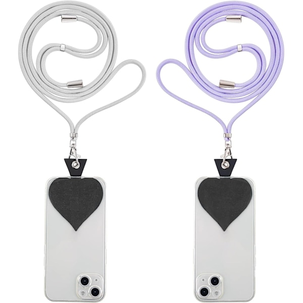 2-pack Telefonband, Bärbar Telefonrem med Universalplåster, Halsband för Telefon, Kompatibel med De Flesta Smartphones