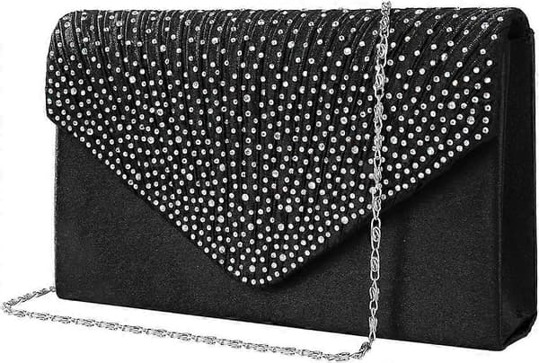 Aften taske til kvinder, clutch pung, satin håndtaske med diamanter, kæde taske til bryllup og bal, skuldertasker