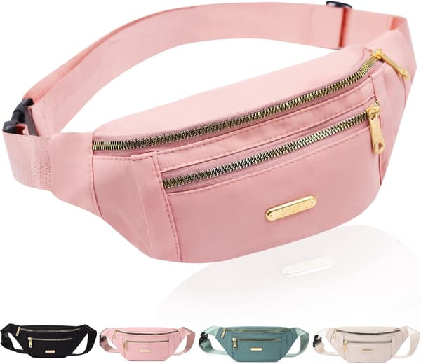 Mote Fanny Pack, Casual Reiseveske med 3 Glidelåslommer for Kvinner, Menn, Sport, Løping, Fotturer, Jogging