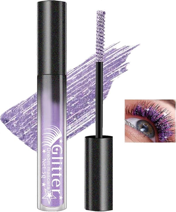 Glitter Mascara, Fargerik Vanntett Mascara, Flerbruks Sparkle Diamond Shimmer Mascara, Voluminøs Forlengende Vippemascara