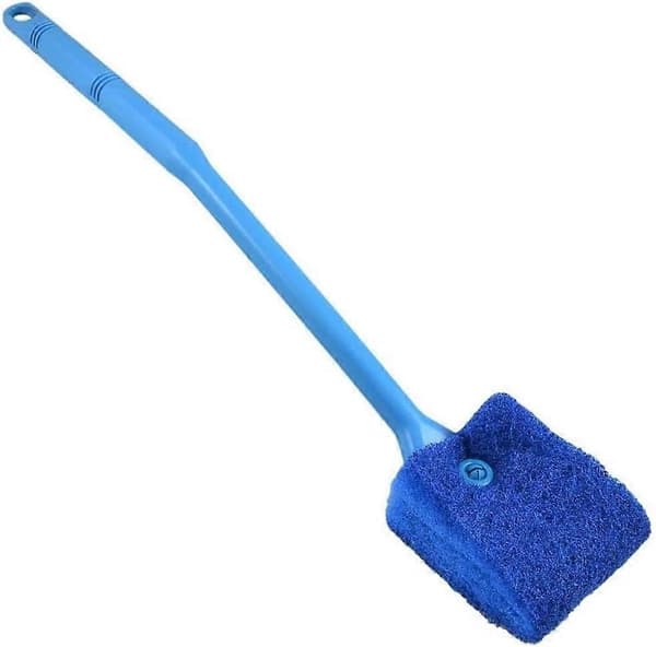 Akvarierensebørste Fisketank Glas Plante Alge Skraber Skrubber Rengøringsmiddel, Dobbeltsidet Svamp, Værktøj Langt Håndtag Skrubber til Glas (40 cm)
