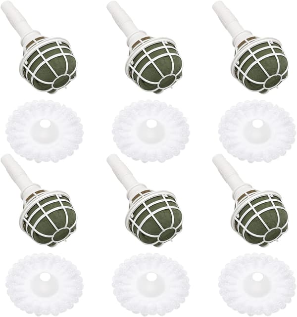 6 stk. blomsterskum bukettholder med hvidt blonde stof til kunstige blomster bryllupsarrangementer haveartikler -