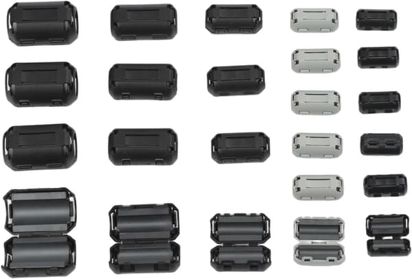 Ferrittperler EMI RFI Støyreduksjon på USB, og 24 STK Sett for Filtre med Flere Størrelser Effektiv Strøm, Elektroniske Kabler