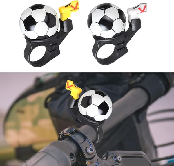 Lord sykkelklokke, 2 stk sykkelklokke fotballdesign barnesykkelklokke med høy, skarp og klar lyd, sykkeltilbehør dekorasjonsklokke for barn