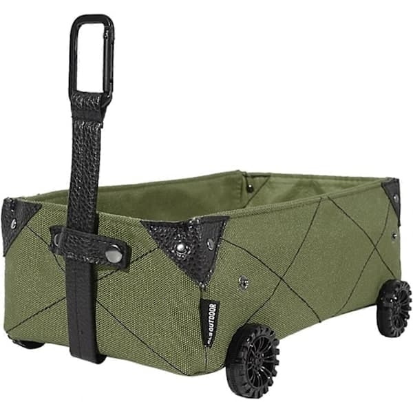 Sammenklappelig Campingvogn Lille Sammenklappelig Vandtæt Opbevaringsboks Strand Havevogn Transportvogn Lærred Papirkasse Type-Militærgrøn