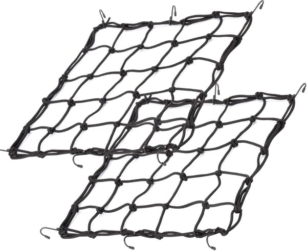 2 kpl 15,7 x 15,7 Tavaraverkko, valmistettu kumista, kestävä joustoverkko venyy 31,5\"x31,5\" kokoon, varusteiden kypärän matkatavaroiden paksu verkko