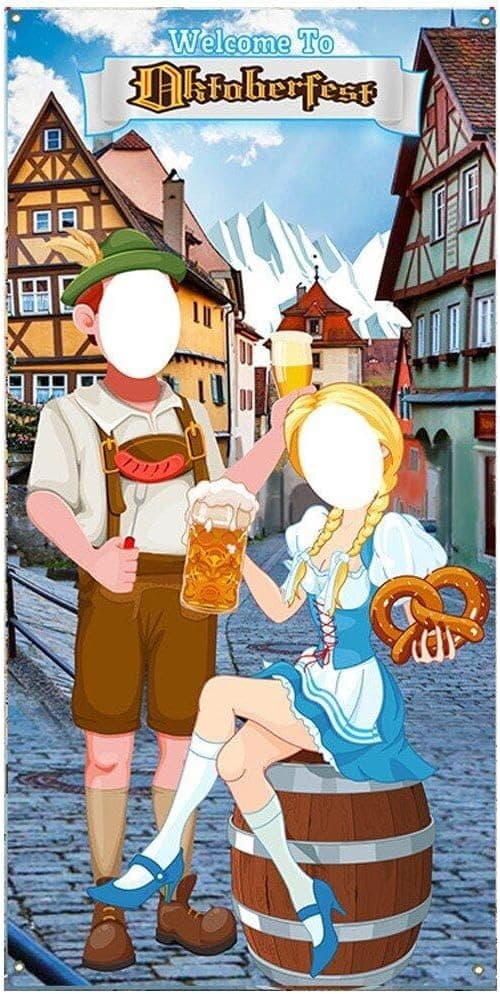Oktoberfest fotorekvisitt bakteppe morsomme spillrekvisitter for bayersk ølfestival Oktoberfest festdekorasjoner - 90X180CM