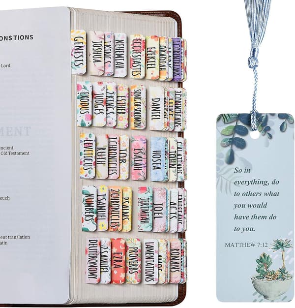 Laminerede Bibel-faner, 90 Bibel-indeksfaner til Det Gamle og Det Nye Testamente