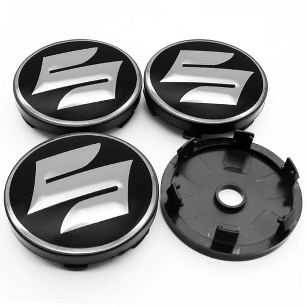 4 stk. 60 mm Bilhjul Center Nav Kapsler S Logo Badge Fælgdæksel Emblem Til Suzuki Swift Jimny Vitara Baleno SX4 Tilbehør