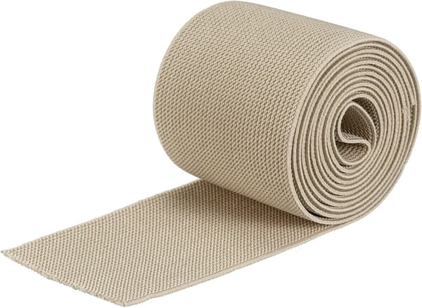 Twill bredt elastisk bånd dobbeltsidig 3 tommer flatt 2 yard vevd strikket spole tungt strekkbånd beige for sying, linning