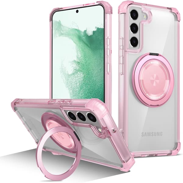 Telefoncover - Samsung S22 Plus - 360° Rotation - Stødsikkert - Pink