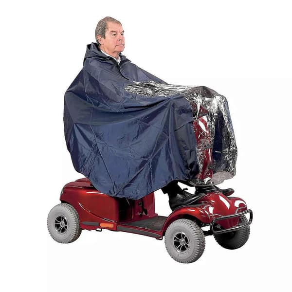 Regnslag til El-scooter Vandtæt Materiale Beskytter Dig og Din Scooter mod Regn Sne Slud og Sol, dyb marineblå