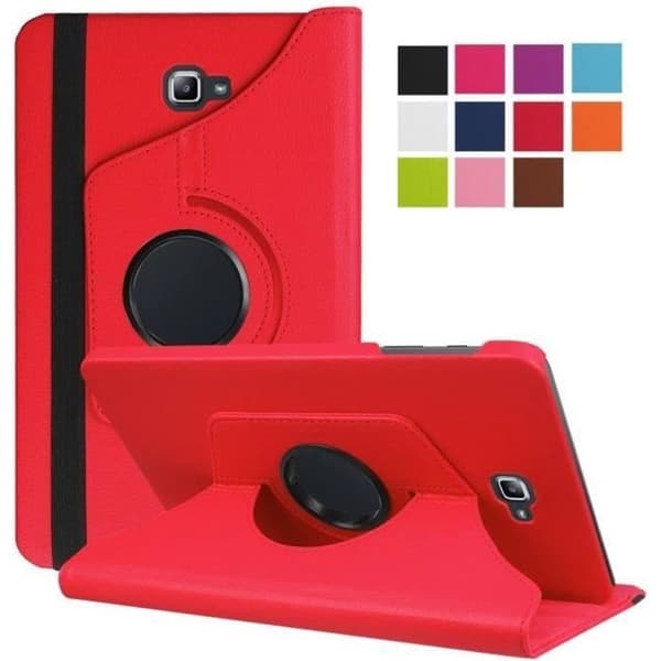 Samsung Galaxy Tab A6 10.1 Etui - 360 Graders Rotasjon Lærveske for Samsung Tab A6 10.1 SM-T580/T585 Tablet - Rød