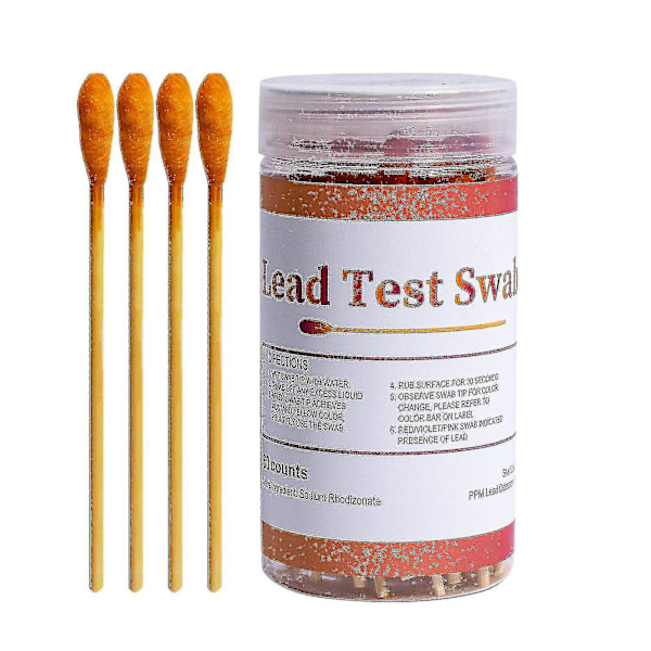 Blymaling Testsett - 30 stk. øyeblikkelige teststrimler for alle malte overflater, keramikk, porselen, metall og tre - Rask blytest