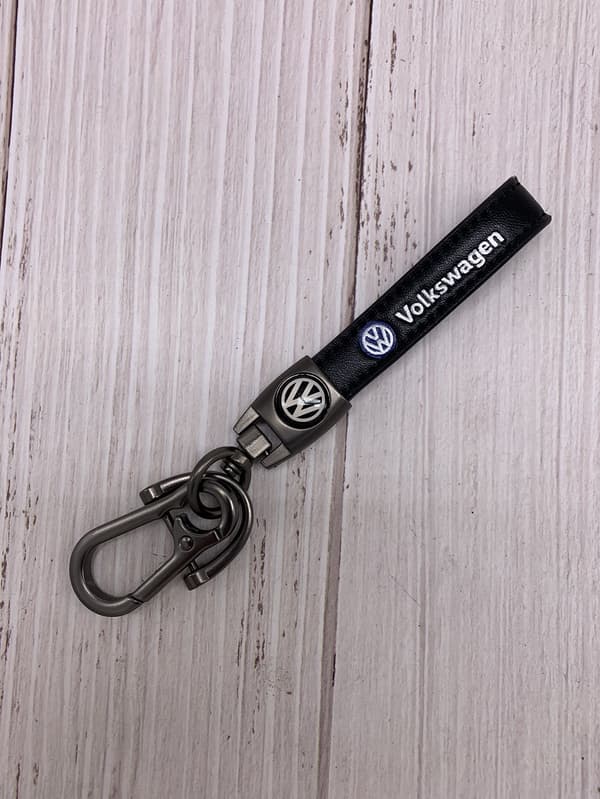 Passer VW nøkkelring, fast metallspenne, flettet lærreim, egnet for menn og WOEAN familiegaver