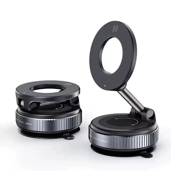 Opgraderet Magnetisk Vakuum Biltelefonholder 360° Forstærket 43 kg Super Stærk MagSafe Holder til Bil/Fitness/Spejl, Kompatibel med iPhone & Android