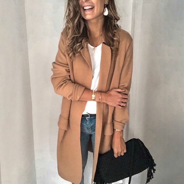Kop Women S Coat Coat Formal Office Ol Outerwear Tops Khaki Xl Fyndiq