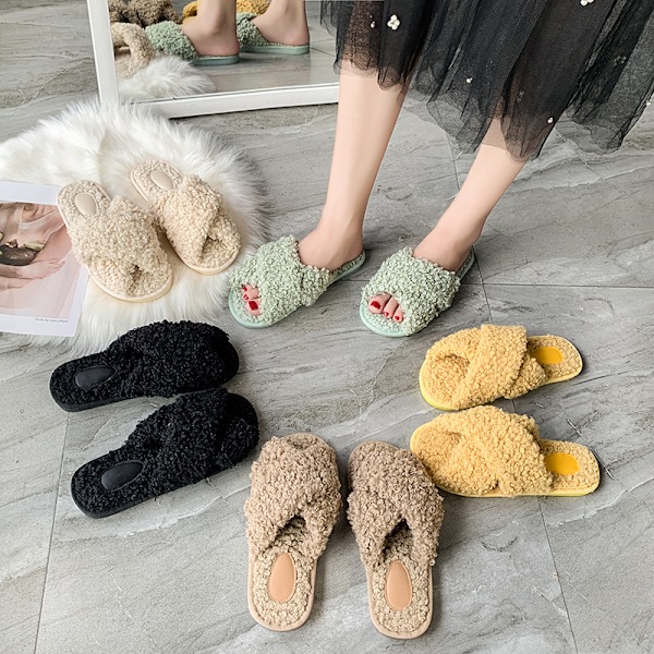 Kop Women S Lambswool Flush Slippers Slides Flat Shoes Open Toe Light Coffee 36 37 Fyndiq