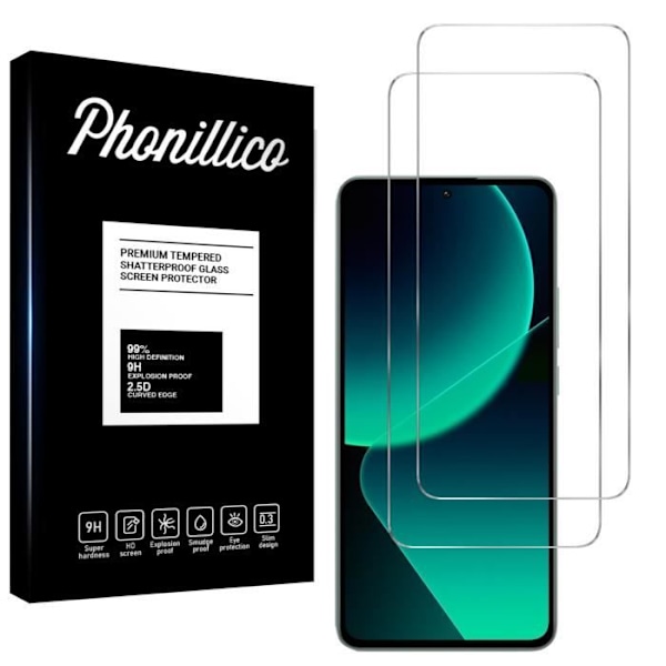 Phonillico Skyddsglas - Xiaomi 13T/13T Pro - 2-Pack - Härdat Glas - Repbeständig