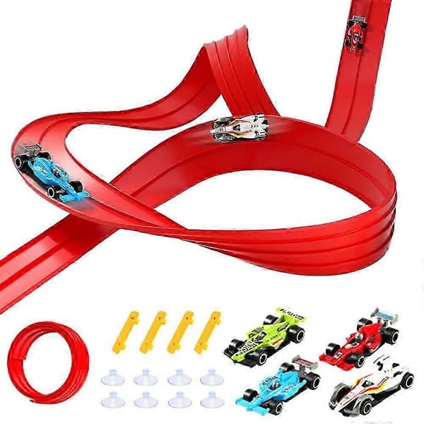 5 Meter DIY Fleksibelt Bilbane Racing Sett for små Innendørs Utendørs Lek