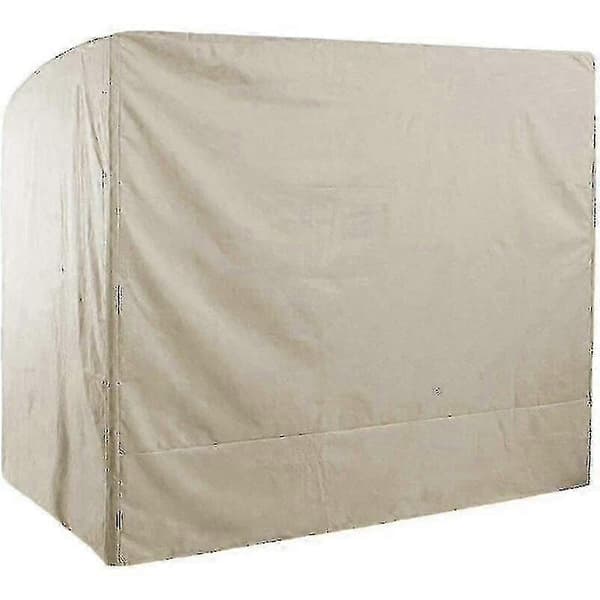 Vedenpitävä 3-istuttava puutarhakeinun suojus, 220x125x175cm 210d Oxford UV-suojattu keinun istuinsuoja ulkokäyttöön - beige