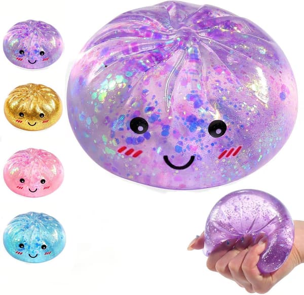 Sjælden Sugar Dumpling Squishy Mystery Box, Glitter Bao Bolle Klemmelegetøj, Stresslindrende Legetøj (Lilla) Lilla