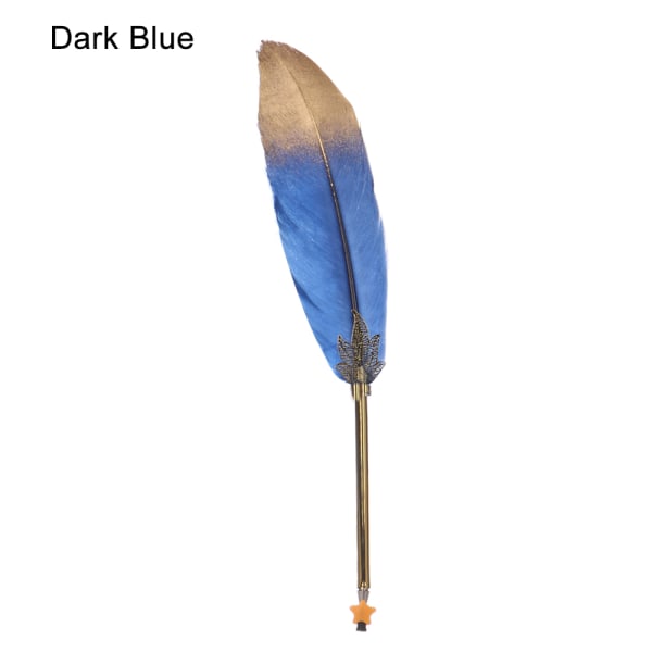 0.5mm Ballpoint Gel Pen Gold Feather Pens Dark Blue