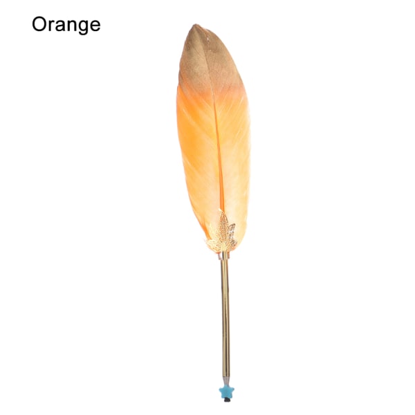 0.5mm Ballpoint Gel Pen Gold Feather Pens Orange