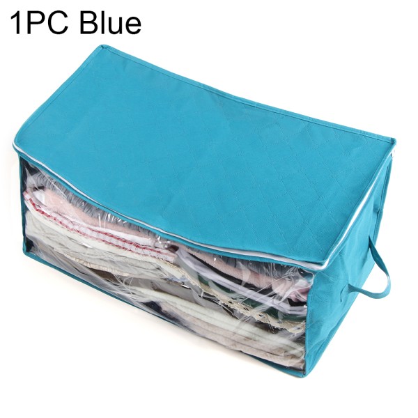 1/2/3pcs Wardrobe Storage Bags Foldable Anti-dust Blue 1pcs