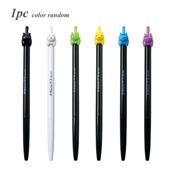 1/3/5pcs Color Random Cat Gel Pens Ballpoint Black Ink 1pc