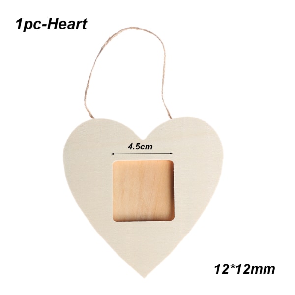 1/3pcs Photo Frame Painting Display Box Wooden 1pc-heart