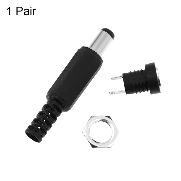 1/5 Pairs Dc Power Socket Male + Female Plug Jack Connector 1 Pair