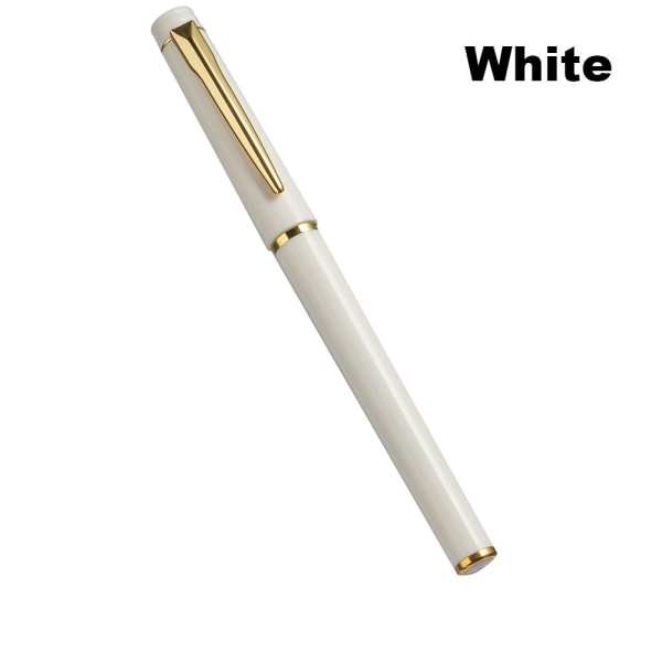 1/5pcs 0.5mm Gel Pens Metal Ballpoint Gold Clip Cap 1pc White