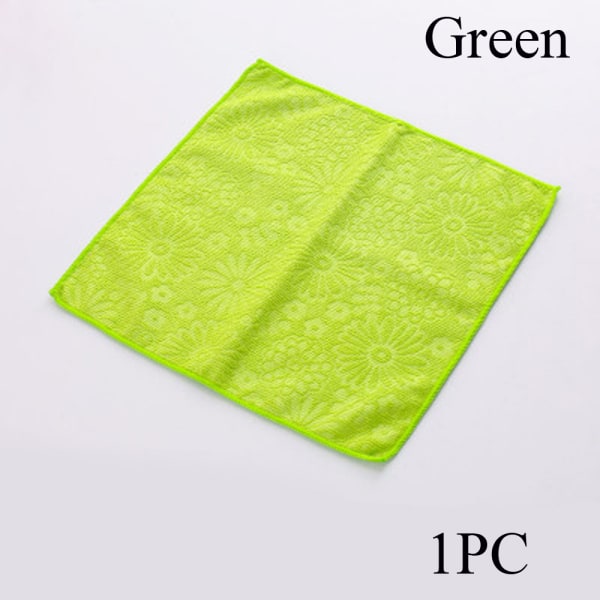 1/5pcs Cleaning Cloth Scouring Pad Washing Towel Green(1pc)