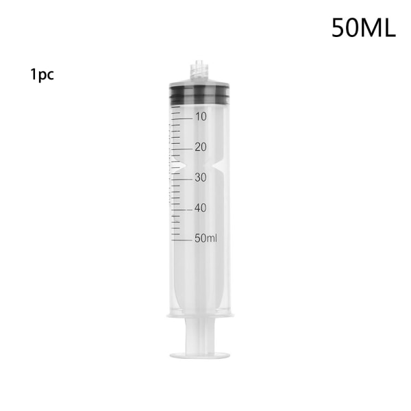 1/5pcs Plastic Syringe Measuring Syringes Transparent Screw 1pc 50ml