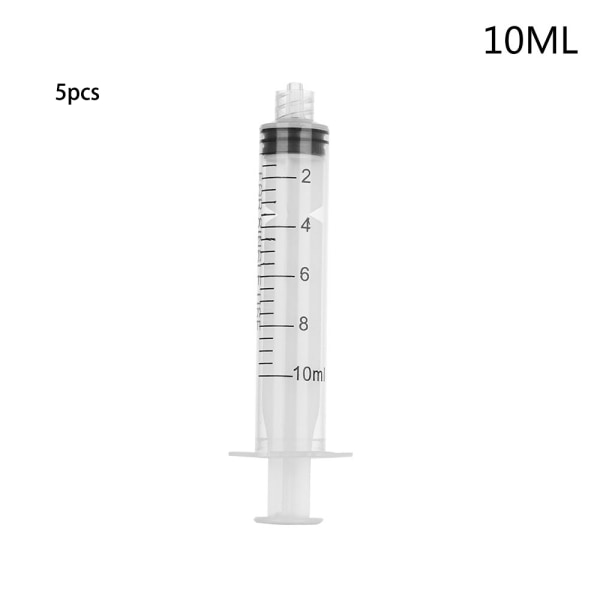 1/5pcs Plastic Syringe Measuring Syringes Transparent Screw 5pcs 10ml