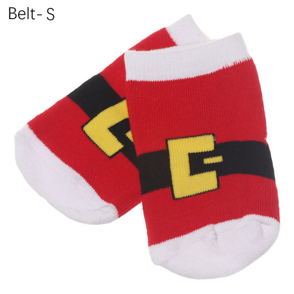1 Pair Christmas Socks Baby Girls Cotton Belt-s