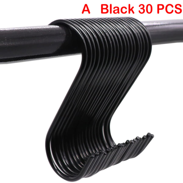 10/20/30pcs S Shaped Hook Clasps Hooks Storage Rack Black 3.4 Inches-a 30pcs