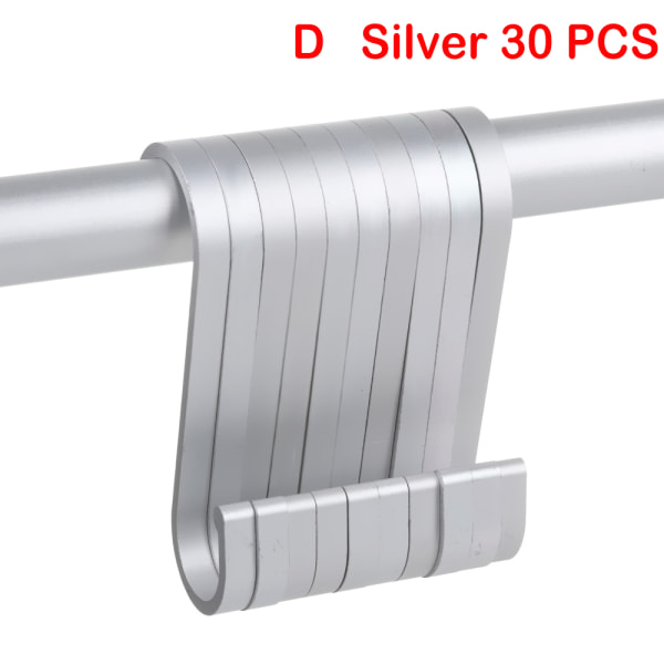 10/20/30pcs S Shaped Hook Clasps Hooks Storage Rack Silver 3.4inches-d 30pcs